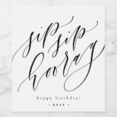 Sip Hooray – カスタマイズ可能なワインボトルラベル ワインラベル (シングルラベル)