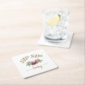 sip hooray-blumen! スクエアペーパーコースター (インサイチュ)