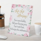 Sip Hooray Loveが開花ペデスタルサインに 台座サイン (インサイチュ)