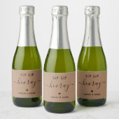 Sip Hooray Stickers,'s 結婚 Giftラベル, Kraft スパークリングワインラベル (ボトル)