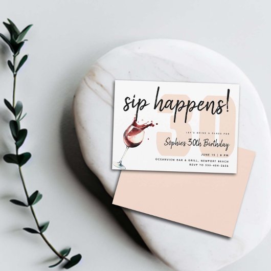Sip Hunceおもしろいワインテイスティンググラス30歳の誕生日 招待状