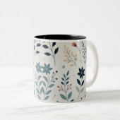 Sip in開花:葉の多いフローラコーヒーマグ ツートーンマグカップ (正面右)