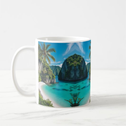 "Sip into Paradise: Tropical Cove Mug Escape" コーヒーマグカップ (左)