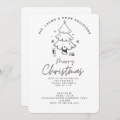 SIP, LAUGH & POUR DECISIONS CHRISTMAS PARTY 招待状 (正面/裏面)