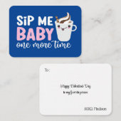 SIP MEベビーおもしろいコーヒープリンかわいいバレンタインデー ノートカード (正面/裏面)