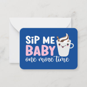 SIP MEベビーおもしろいコーヒープリンかわいいバレンタインデー ノートカード