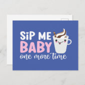 SIP MEベビーかわいいコーヒーパおもしろいンバレンタインデー ポストカード (正面/裏面)