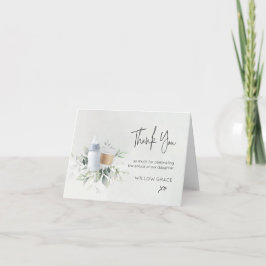 Sip n参照新生児折り畳みサンキューカード青 サンキューカード