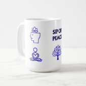  SIP OF PEACE, CLEAR YOUR MIND CERAMIC 15OZ MUG コーヒーマグカップ (正面左)