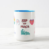 SIP OF PEACE, HEAL YOUR MIND 15OZ CERAMIC MUG ツートーンマグカップ (中央)