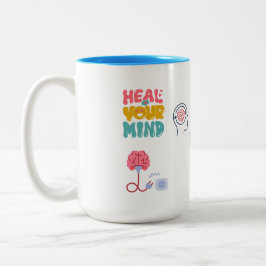 SIP OF PEACE, HEAL YOUR MIND 15OZ CERAMIC MUG ツートーンマグカップ