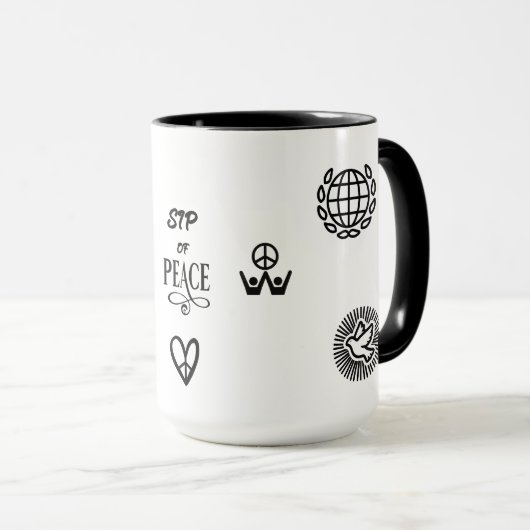 SIP OF PEACE, HOPE TWO-TONE CERAMIC 15OZ. MUG マグカップ (正面右)