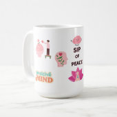 SIP OF PEACE, TAKE A MOMENT 15 OZ CERAMIC MUG コーヒーマグカップ (正面左)