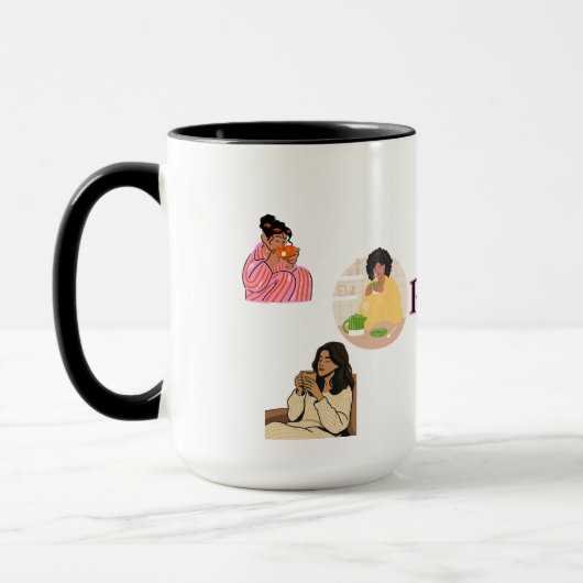 SIP OF PEACE, TRANQUILITY TWO-TONE CERAMIC MUG マグカップ (左)