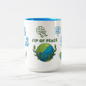 SIP OF PEACE, WORLD PEACE 15OZ. CERAMIC MUG ツートーンマグカップ (中央)