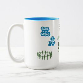 SIP OF PEACE, WORLD PEACE 15OZ. CERAMIC MUG ツートーンマグカップ