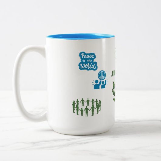 SIP OF PEACE, WORLD PEACE 15OZ. CERAMIC MUG ツートーンマグカップ (左)