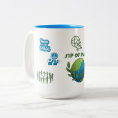 SIP OF PEACE, WORLD PEACE 15OZ. CERAMIC MUG ツートーンマグカップ (正面左)