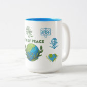 SIP OF PEACE, WORLD PEACE 15OZ. CERAMIC MUG ツートーンマグカップ (正面右)