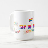 SIP OF PRIDE, ACCEPTANCE LGBTQ+ 15OZ. CERAMIC MUG コーヒーマグカップ (正面左)
