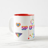 SIP OF PRIDE, LGBTQ+ 11OZ TWO-TONE CERAMIC MUG ツートーンマグカップ (正面左)