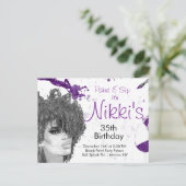 Sip & Paint Birthday Invite インビテーションポストカード (スタンド正面)