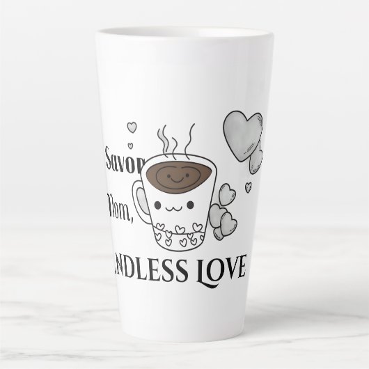 Sip Savour Love Mom Latte Mug カフェラテマグ (正面)