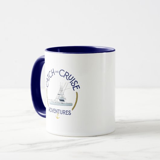 Sip & Sea Coffee Mug with QR Code マグカップ (正面左)