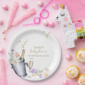 Sip & Seeエレガント Champagneボトルベビーシャワー ペーパープレート (パーティー)