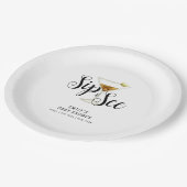 Sip & Seeエレガント Martiniカクテルベビーシャワー ペーパープレート (アングル)