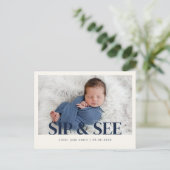 Sip & Seeパーティの招待状ポストカード ポストカード (スタンド正面)