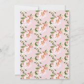 Sip & Seeベビーガール赤面ピンクバーチャルベビーシャワー 招待状 (裏面)