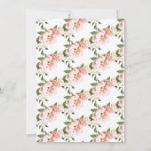 Sip & Seeベビーガール赤面フローラベビーシャワー 招待状 (裏面)