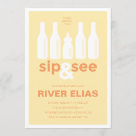 Sip & Seeベビーシャワー招待状 招待状