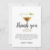 Sip & Seeモダン Martiniカクテルベビーシャワー サンキューカード (正面)