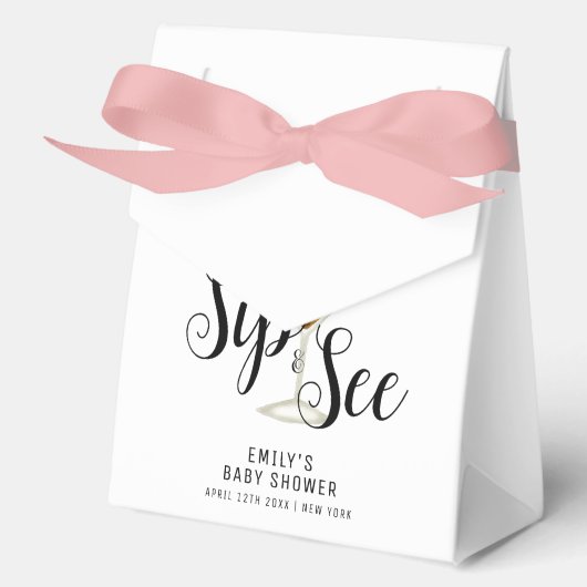 Sip & Seeモダン Martiniカクテルベビーシャワー フェイバーボックス (正面)