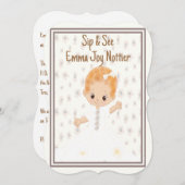 Sip & See招待状for Baby Girl (正面/裏面)