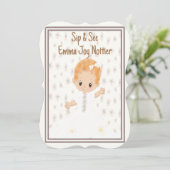 Sip & See招待状for Baby Girl (スタンド正面)