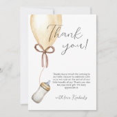 Sip & See Bohoバルーンボトルベビーシャワー サンキューカード (正面)