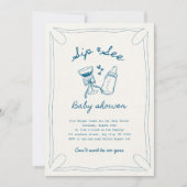 Sip & see boy baby shower 招待状 (正面)