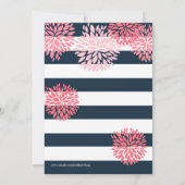 Sip & See Navy Blue and PinkグリッターBaby Shower 招待状 (裏面)