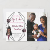 Sip & See Nursing Mother with Baby 生まれたばかりの Shower 招待状 (正面)