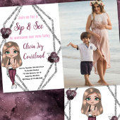 Sip & See Nursing Mother with Baby 生まれたばかりの Shower 招待状