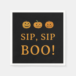 Sip Sip Boo ハロウィンパーティー   カボチャと酒 スタンダードカクテルナプキン