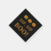 Sip Sip Boo Halloween Party | Pumpkins & Booze スタンダードカクテルナプキン (角)