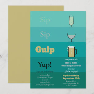 Sip Sip Gulpウェディングシャワー招待状 招待状