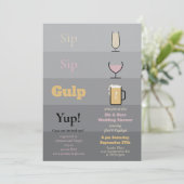 Sip Sip Gulpウェディングシャワー招待状 招待状 (スタンド正面)