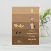 Sip Sip Gulp ウェディングシャワー招待状 招待状 (スタンド正面)