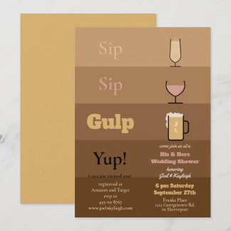 Sip Sip Gulp ウェディングシャワー招待状 招待状