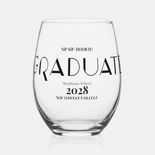 SIP SIP HOORAY卒業生 ステムなしワイングラス (正面)